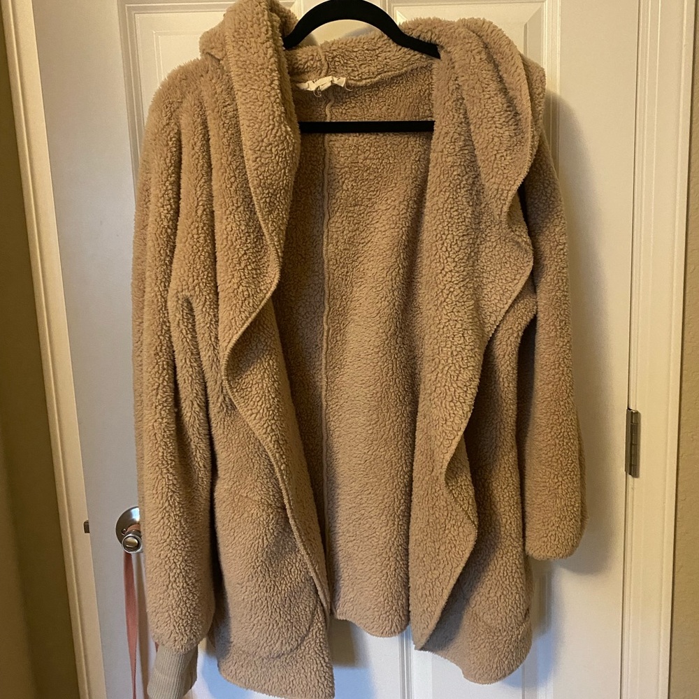 Oversized Tan Teddy Bear Cardigan
